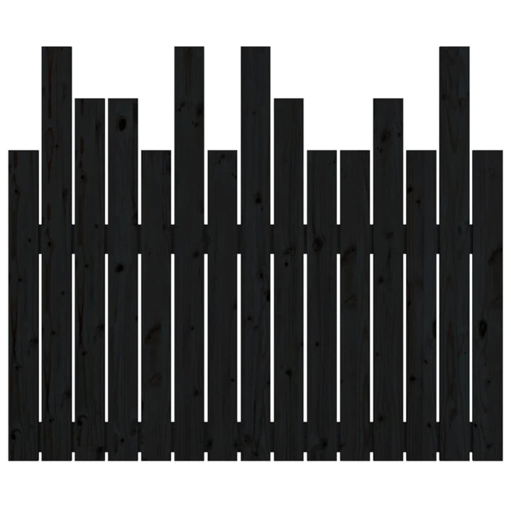sengegavl 95,5x3x80 cm massivt fyrretræ sort