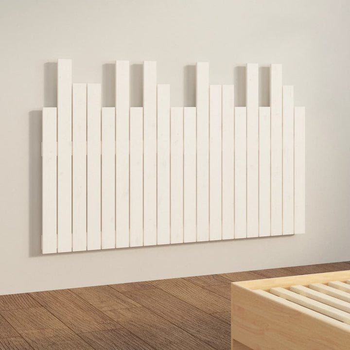sengegavl 127,5x3x80 cm massivt fyrretræ hvid
