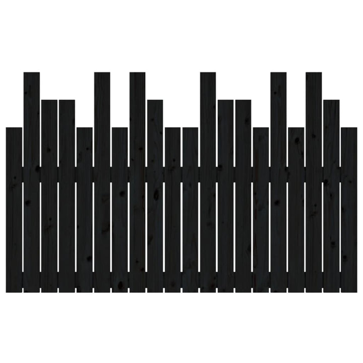 sengegavl 127,5x3x80 cm massivt fyrretræ sort