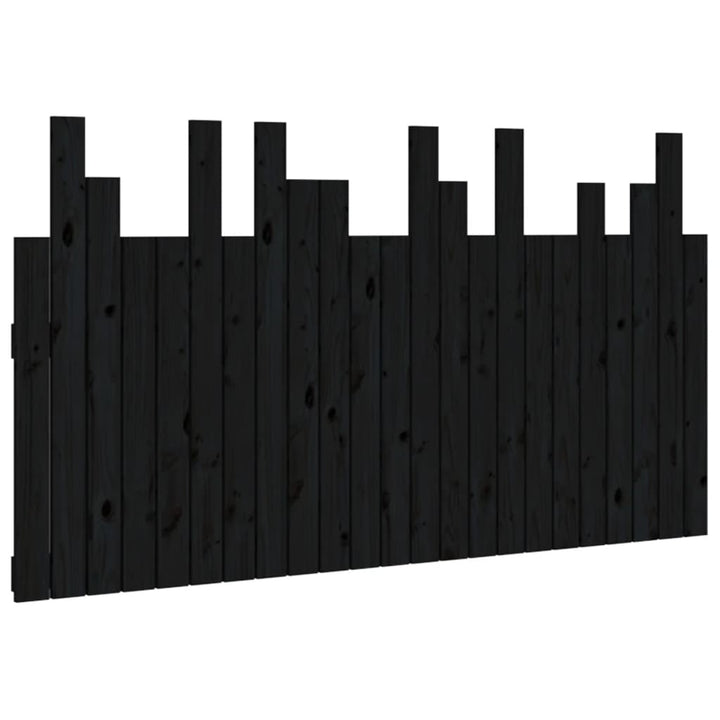 sengegavl 146,5x3x80 cm massivt fyrretræ sort