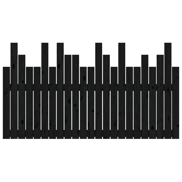 sengegavl 146,5x3x80 cm massivt fyrretræ sort