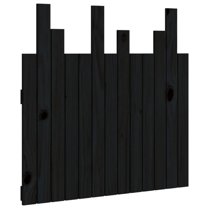sengegavl 82,5x3x80 cm massivt fyrretræ sort
