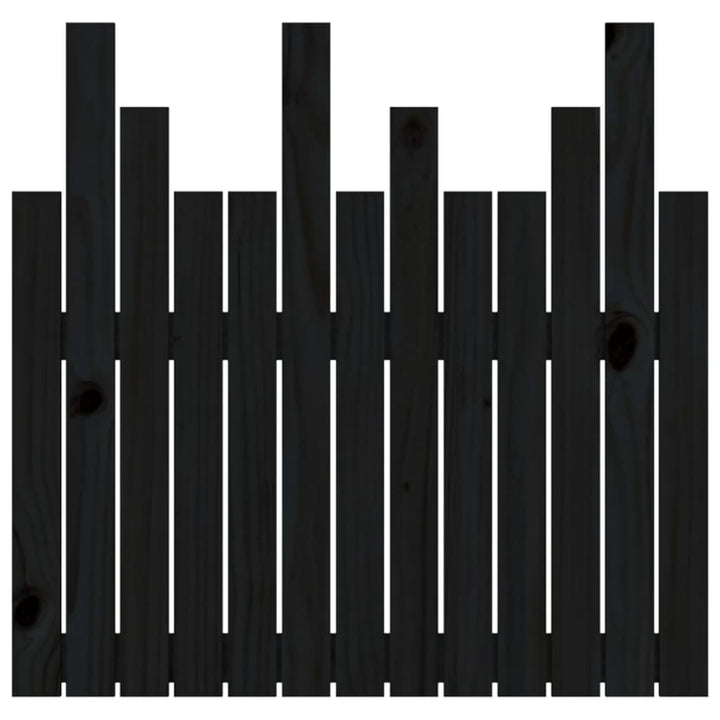 sengegavl 82,5x3x80 cm massivt fyrretræ sort