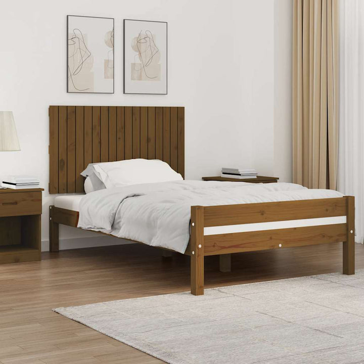 sengegavl 108x3x60 cm massivt fyrretræ gyldenbrun
