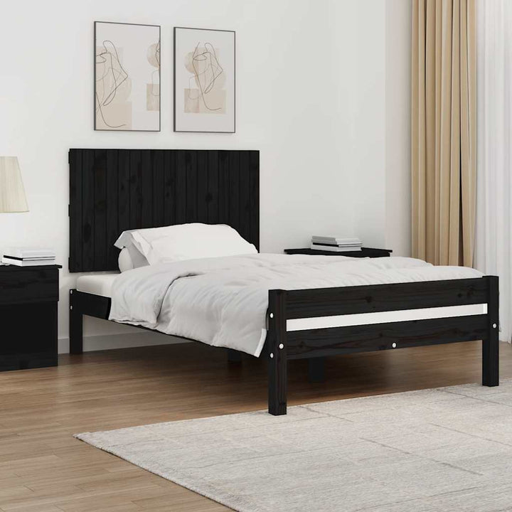 sengegavl 108x3x60 cm massivt fyrretræ sort