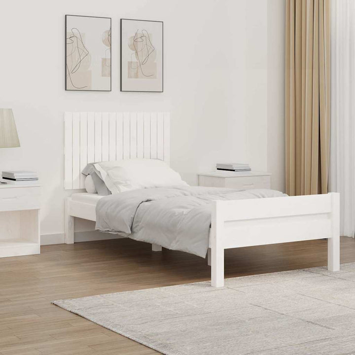 sengegavl 95,5x3x60 cm massivt fyrretræ hvid