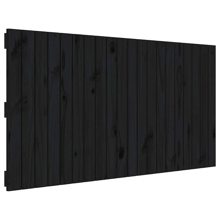 sengegavl 127,5x3x60 cm massivt fyrretræ sort