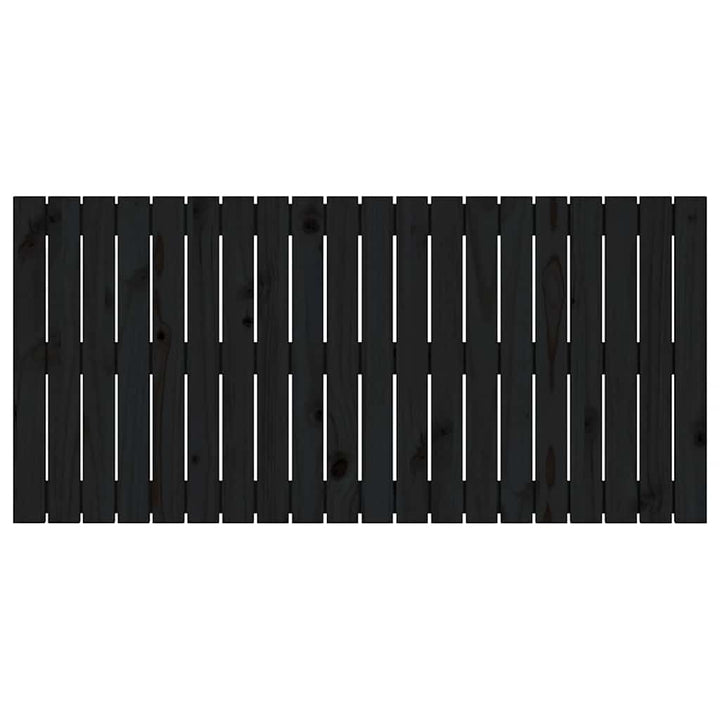 sengegavl 127,5x3x60 cm massivt fyrretræ sort