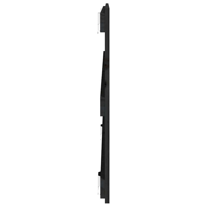 sengegavl 127,5x3x60 cm massivt fyrretræ sort