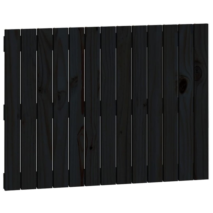 sengegavl 82,5x3x60 cm massivt fyrretræ sort