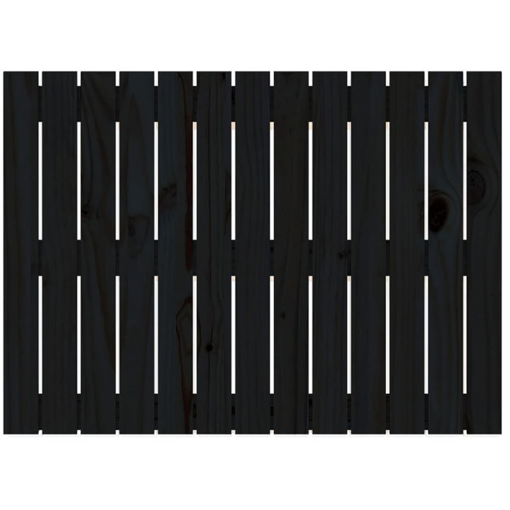 sengegavl 82,5x3x60 cm massivt fyrretræ sort