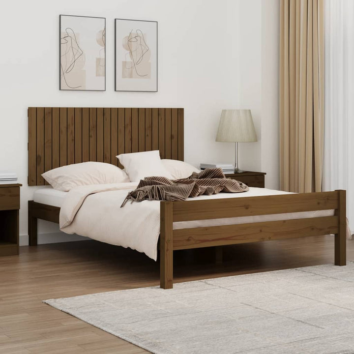 sengegavl 140x3x60 cm massivt fyrretræ gyldenbrun