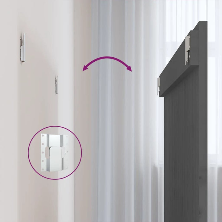 sengegavl 108x3x90 cm massivt fyrretræ grå