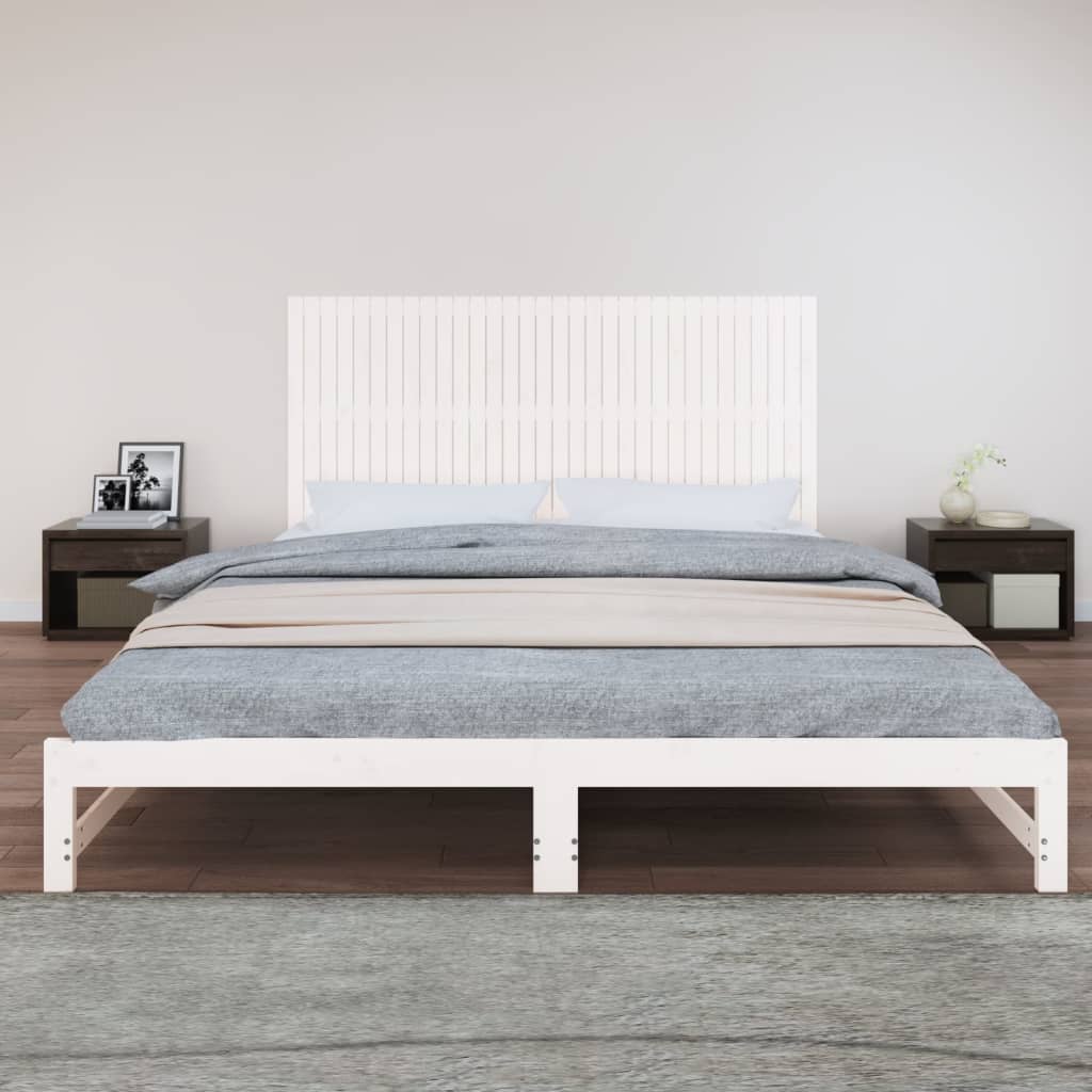 sengegavl 204x3x90 cm massivt fyrretræ hvid
