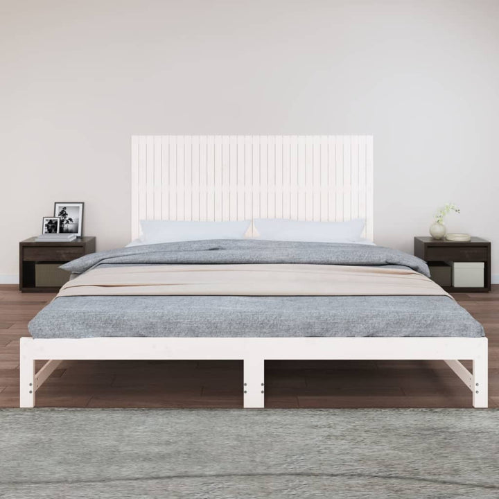 sengegavl 204x3x90 cm massivt fyrretræ hvid