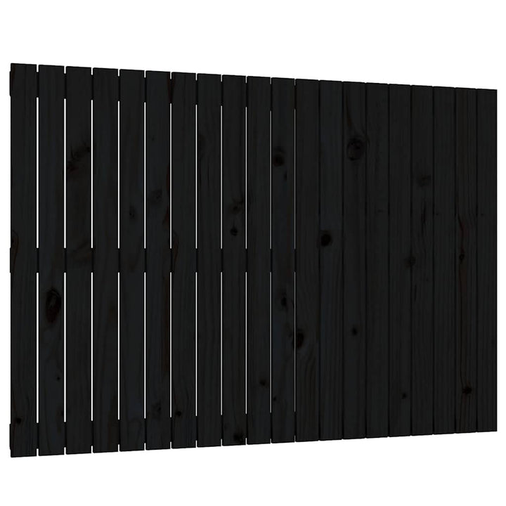 sengegavl 127,5x3x90 cm massivt fyrretræ sort