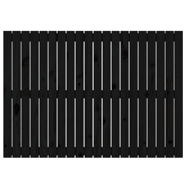 sengegavl 127,5x3x90 cm massivt fyrretræ sort