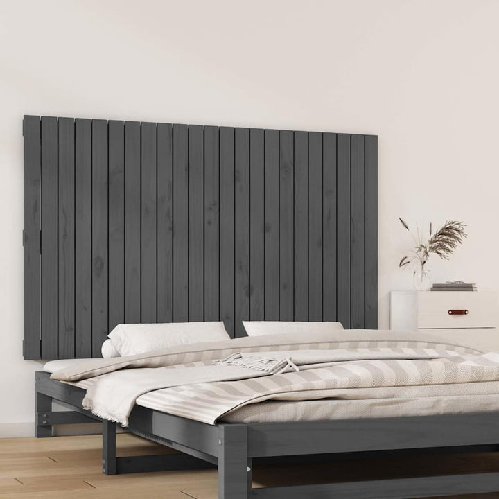 sengegavl 147x3x90 cm massivt fyrretræ grå
