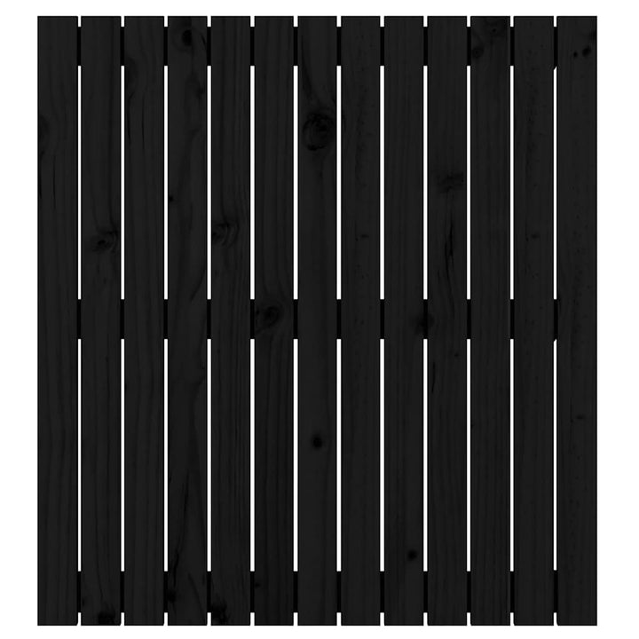 sengegavl 82,5x3x90 cm massivt fyrretræ sort