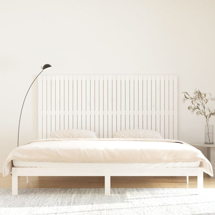 sengegavl 204x3x110 cm massivt fyrretræ hvid