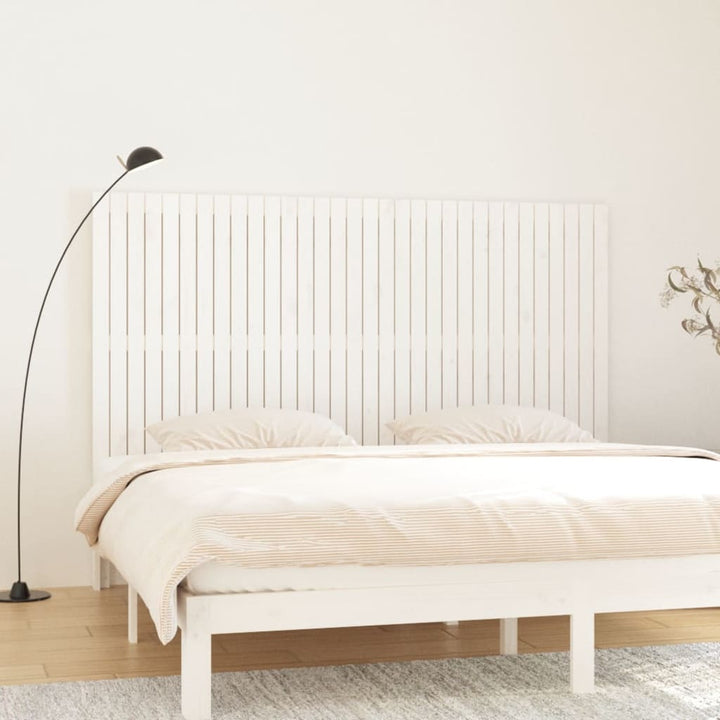 sengegavl 204x3x110 cm massivt fyrretræ hvid