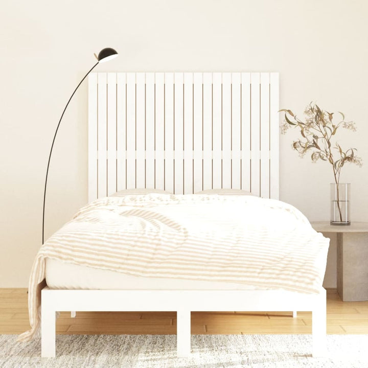 sengegavl 127,5x3x110 cm massivt fyrretræ hvid