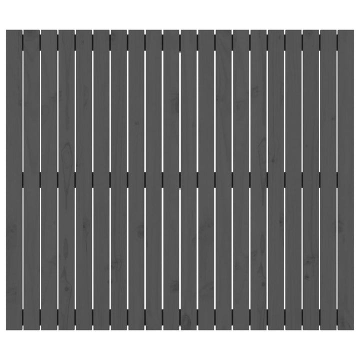 sengegavl 127,5x3x110 cm massivt fyrretræ grå