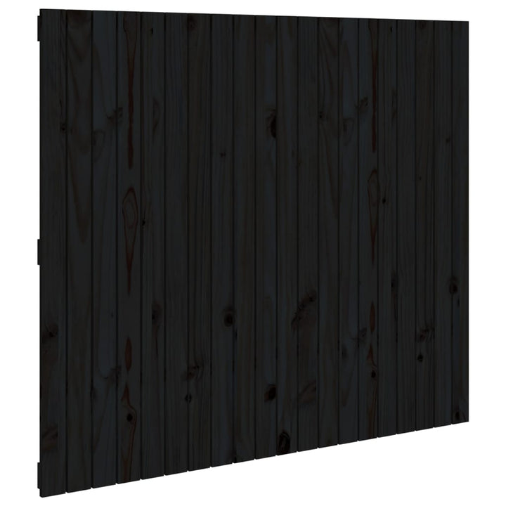 sengegavl 127,5x3x110 cm massivt fyrretræ sort