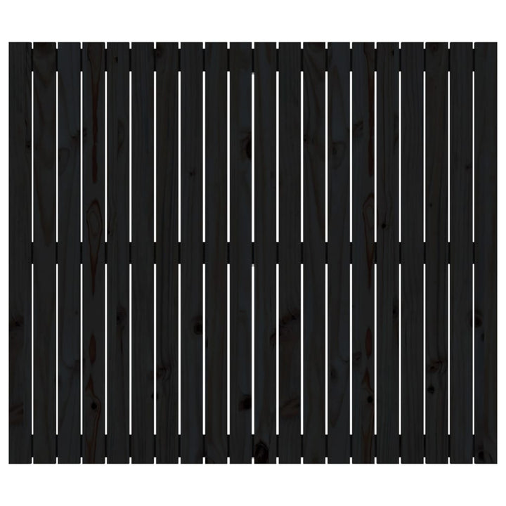 sengegavl 127,5x3x110 cm massivt fyrretræ sort