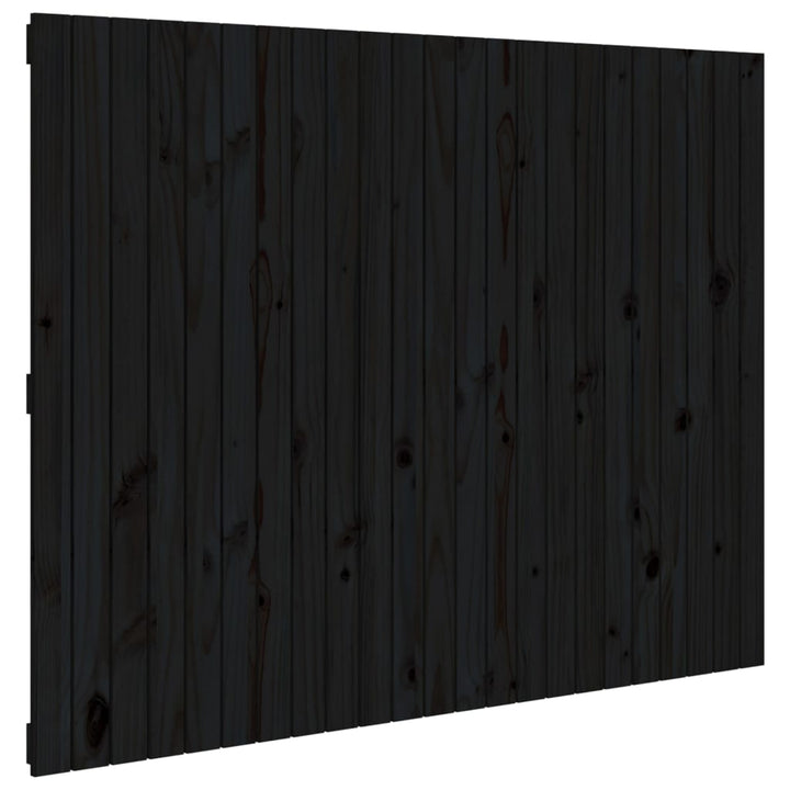 sengegavl 146,5x3x110 cm massivt fyrretræ sort