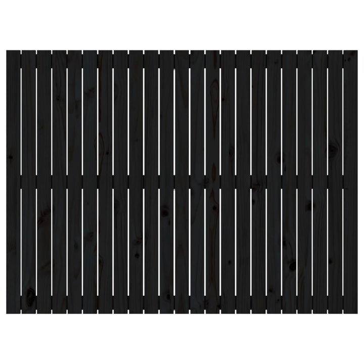 sengegavl 146,5x3x110 cm massivt fyrretræ sort