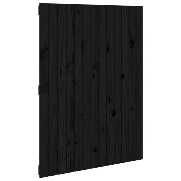 sengegavl 82,5x3x110 cm massivt fyrretræ sort