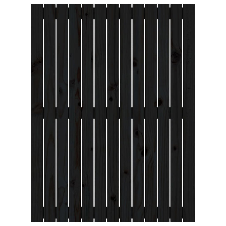 sengegavl 82,5x3x110 cm massivt fyrretræ sort