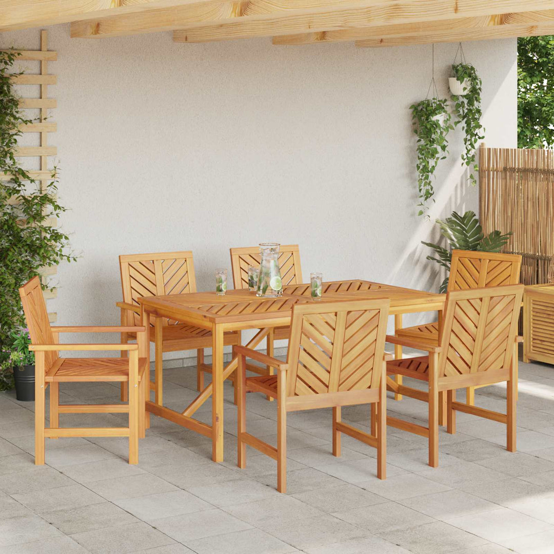 Spisestuestol 6 pcs Naturfarvet Massivt Akacietræ