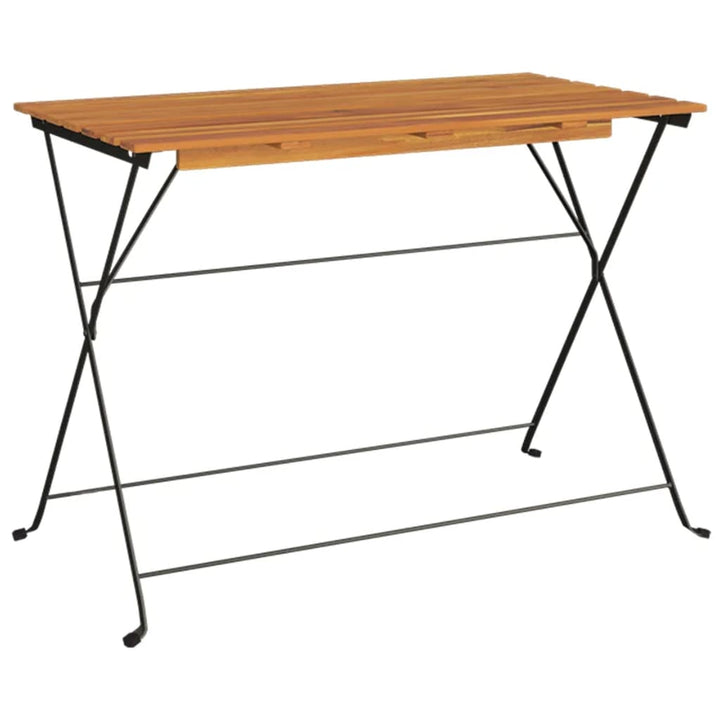 foldbart bistrobord 100x54x71 cm massivt akacietræ og stål