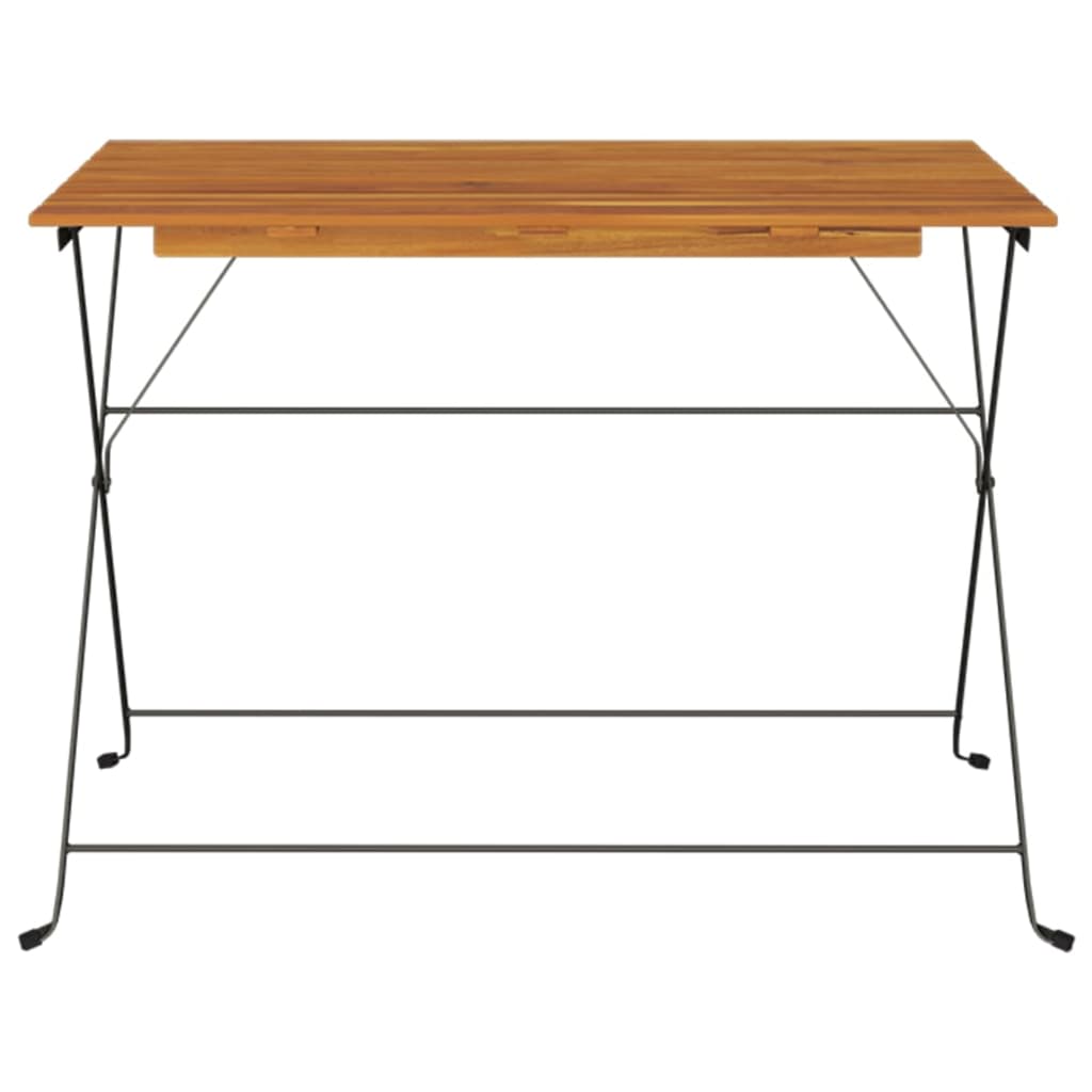 foldbart bistrobord 100x54x71 cm massivt akacietræ og stål