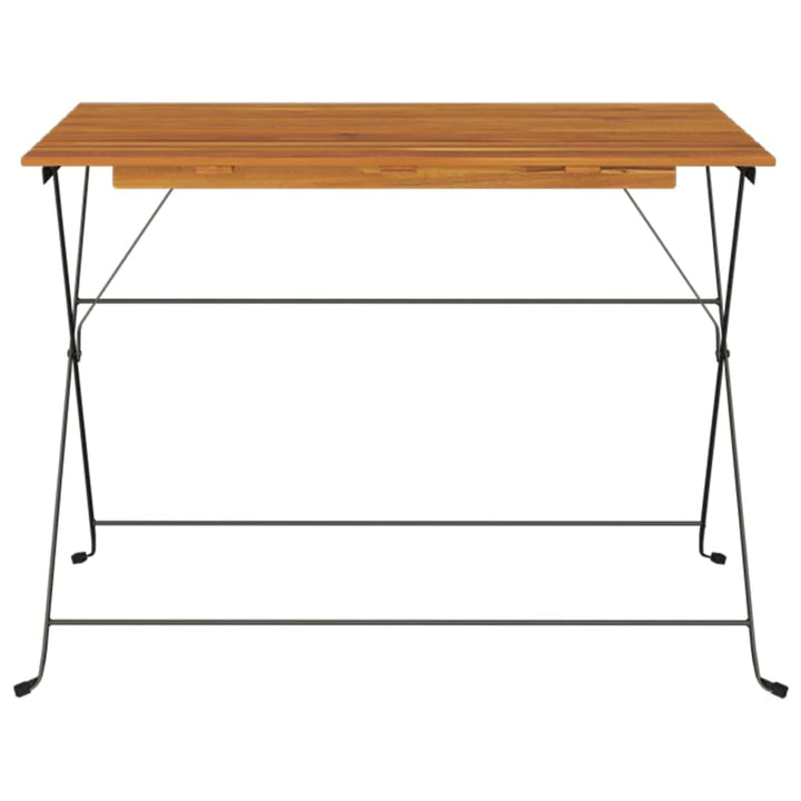 foldbart bistrobord 100x54x71 cm massivt akacietræ og stål