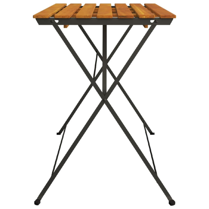 foldbart bistrobord 100x54x71 cm massivt akacietræ og stål