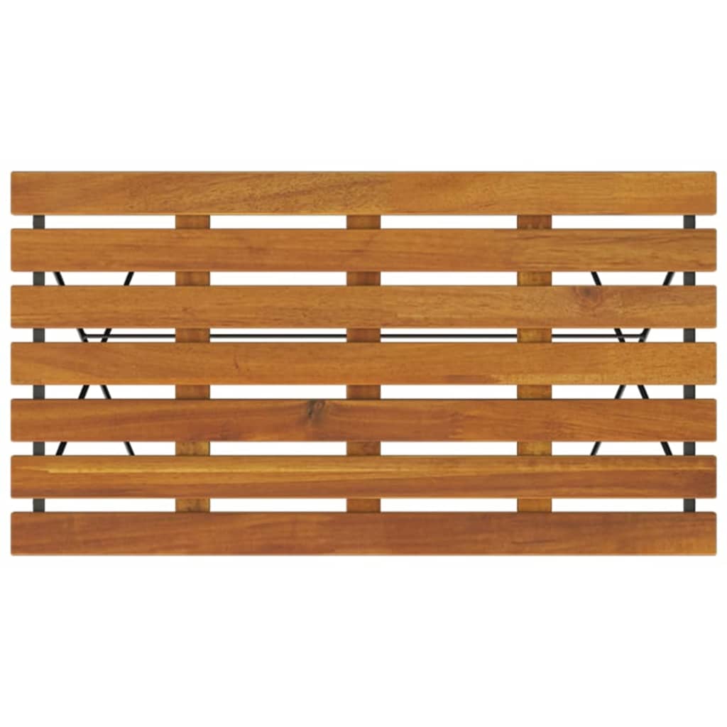 foldbart bistrobord 100x54x71 cm massivt akacietræ og stål
