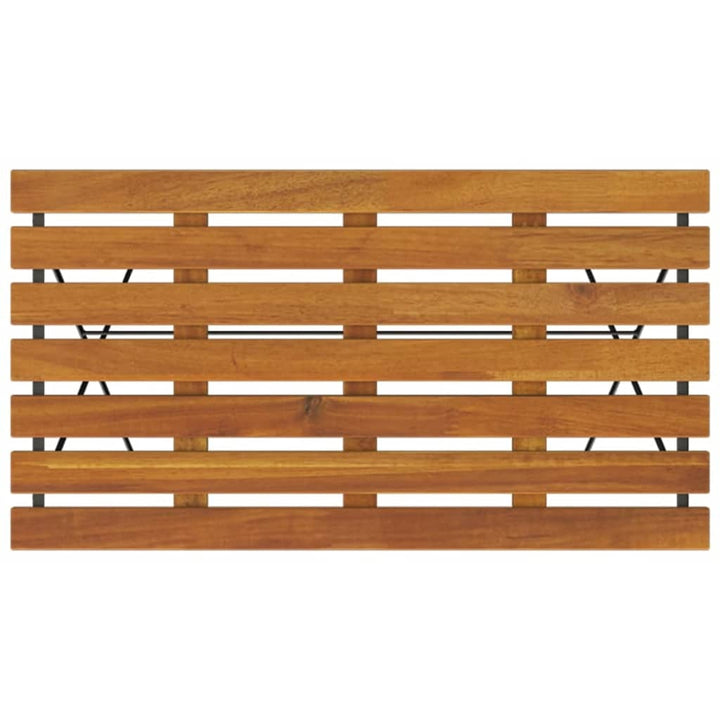 foldbart bistrobord 100x54x71 cm massivt akacietræ og stål
