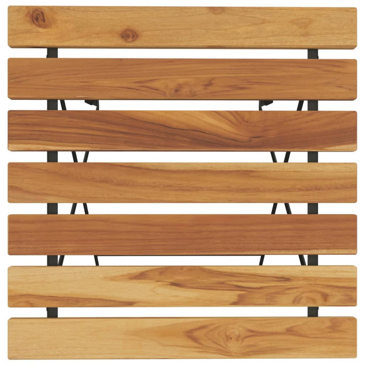 foldbart bistrobord 55x54x71 cm massivt teaktræ og stål