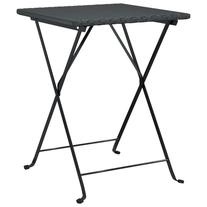 foldbart bistrobord 55x54x71 cm polyrattan sort