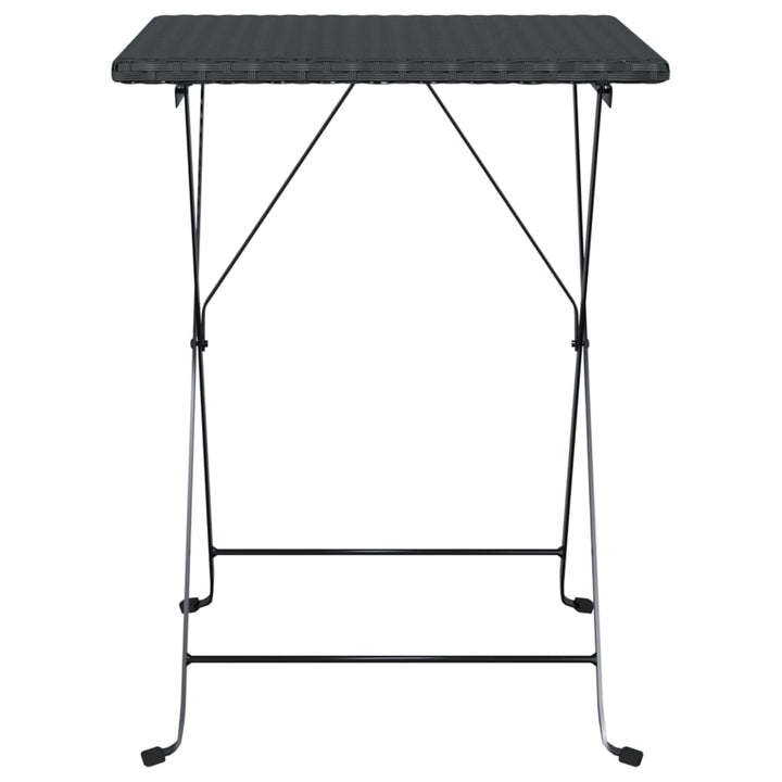 foldbart bistrobord 55x54x71 cm polyrattan sort