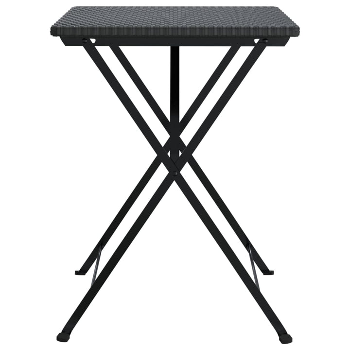 foldbart bistrobord 55x54x71 cm polyrattan sort