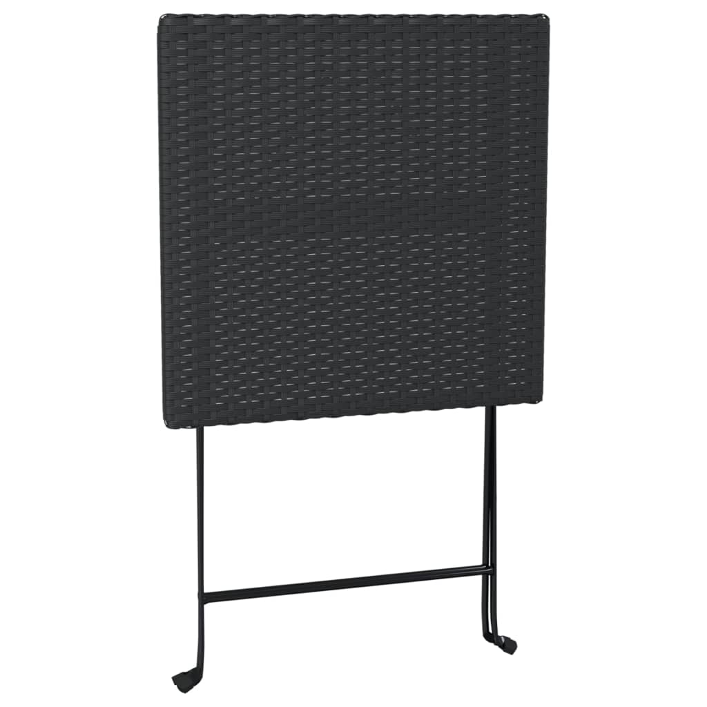 foldbart bistrobord 55x54x71 cm polyrattan sort