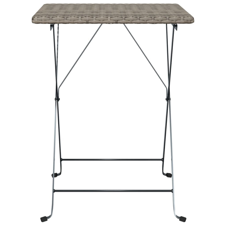 foldbart bistrobord 55x54x71 cm polyrattan grå