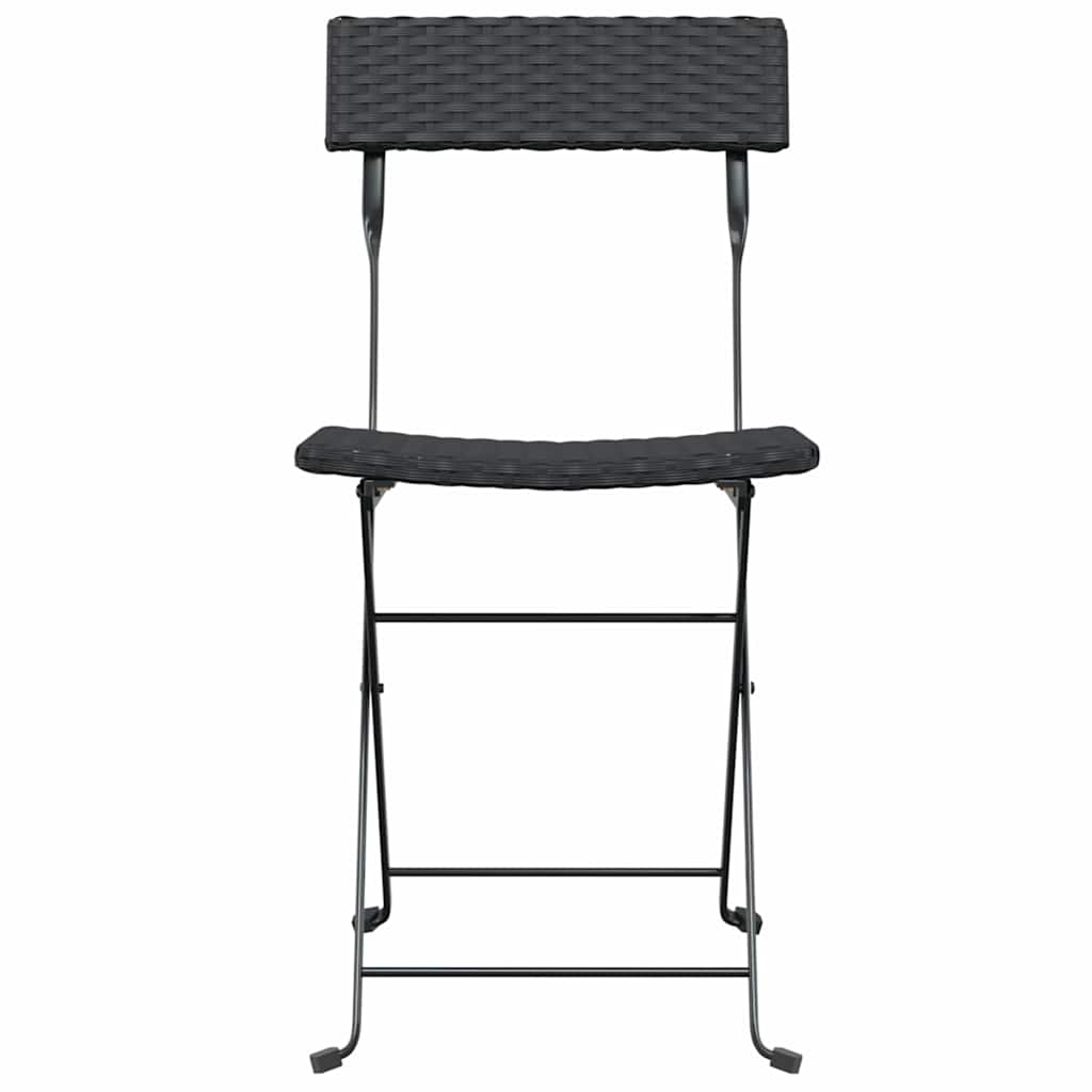 foldbare bistrostole 2 stk. polyrattan og stål sort