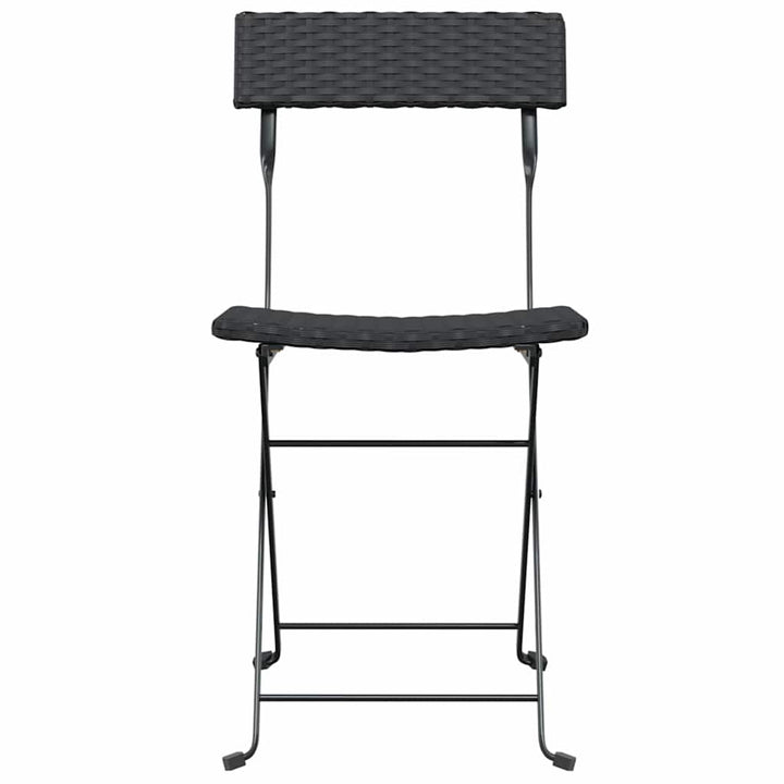 foldbare bistrostole 2 stk. polyrattan og stål sort