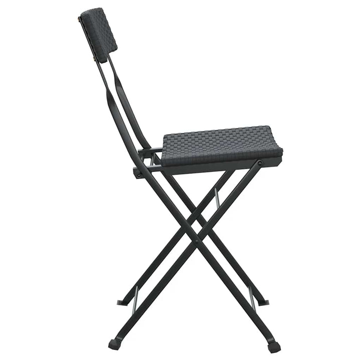 foldbare bistrostole 2 stk. polyrattan og stål sort