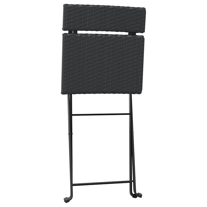 foldbare bistrostole 2 stk. polyrattan og stål sort